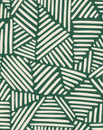 Kinetic Etch Emerald hand-drawn lines wallpaper in emerald and ivory