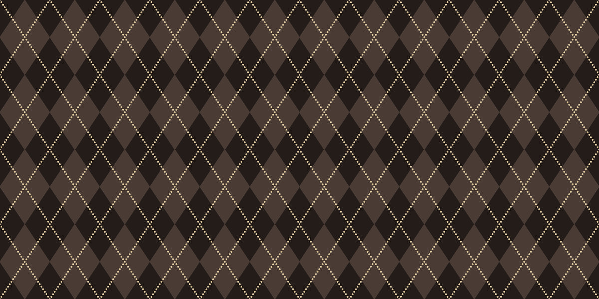 Linen Diamonds Espresso argyle wallpaper in espresso and gold