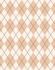 Linen Diamonds Terracotta argyle wallpaper in terracotta and sand