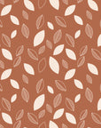 Linen & Leaf Terracotta leaf wallpaper in terracotta and blush