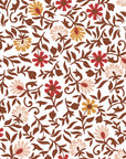 Matisse Reverie Rust folk floral wallpaper in rust and saffron