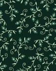 Meadow Wander Emerald floral vine wallpaper in emerald and sage