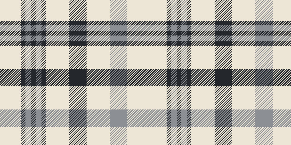 Moors & Mist Charcoal plaid wallpaper in charcoal and ivory