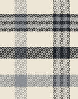 Moors & Mist Charcoal plaid wallpaper in charcoal and ivory