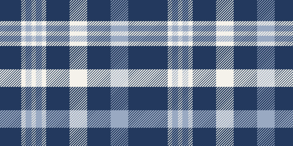 Moors & Mist Navy plaid wallpaper in navy and ivory