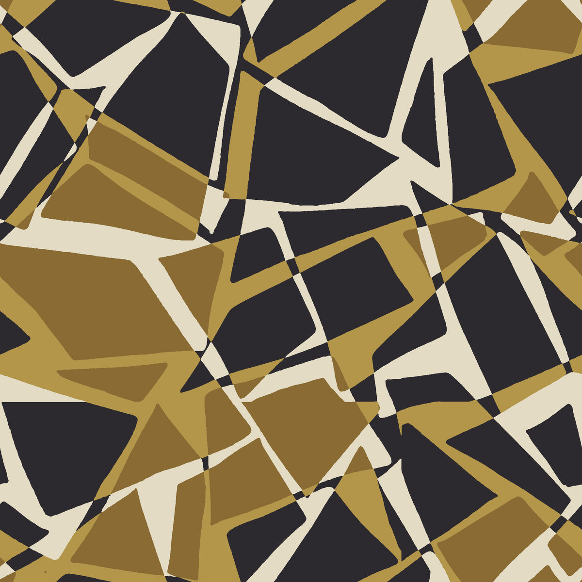 Muted Block Graphite geometric wallpaper in graphite and bronze