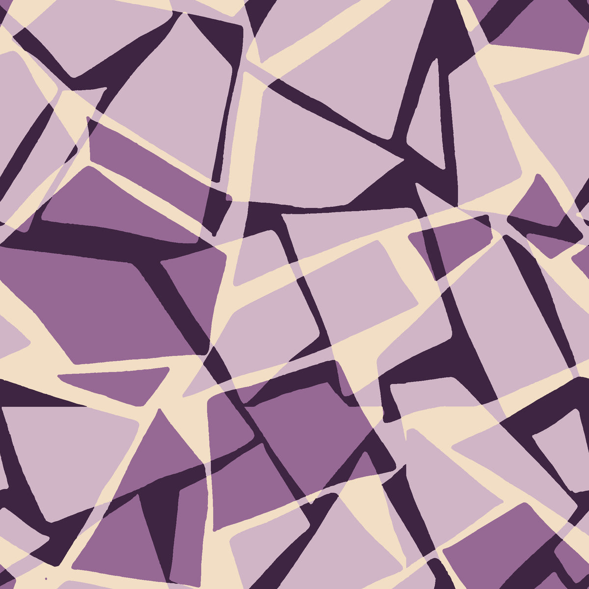 Muted Block Plum geometric wallpaper in plum and mauve