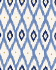 Ogee Loom Indigo ikat ogee wallpaper in indigo and ivory