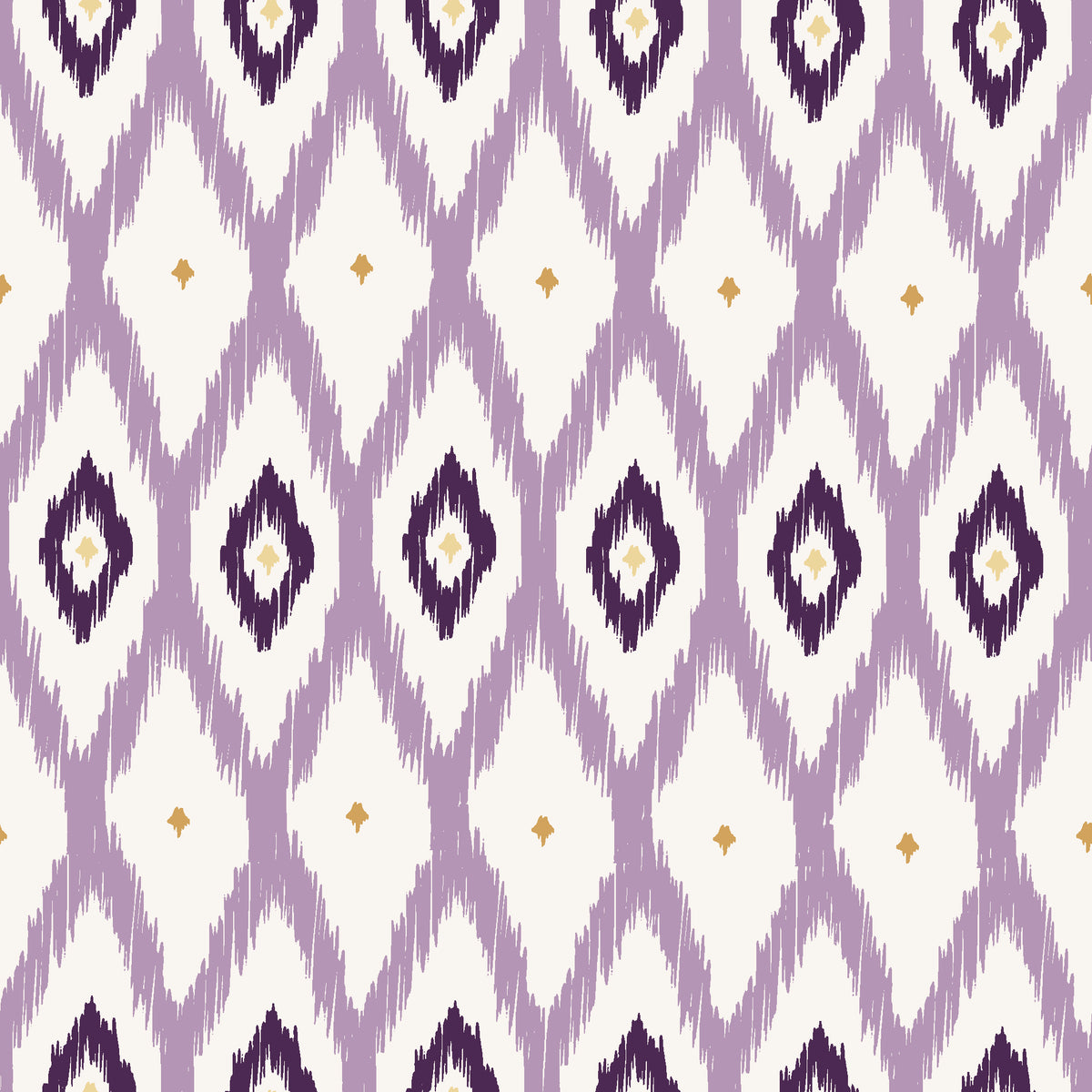 Ogee Loom Plum ikat ogee wallpaper in plum and pearl