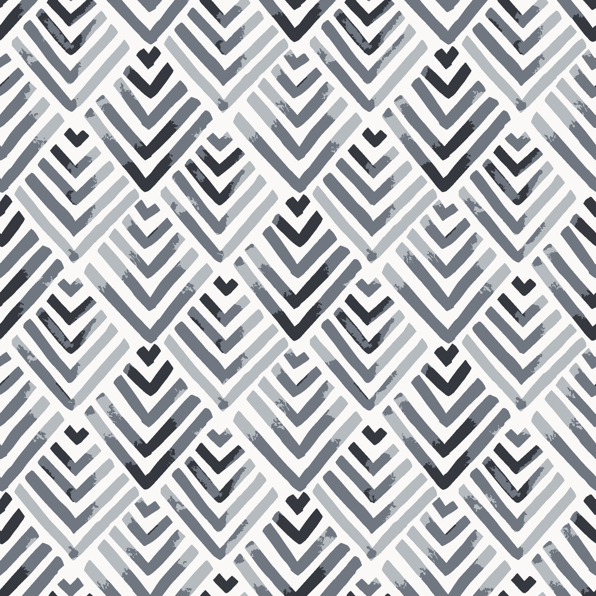 Olive Fret Charcoal geometric fret wallpaper in charcoal and mist