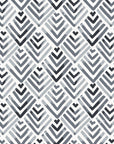 Olive Fret Charcoal geometric fret wallpaper in charcoal and mist