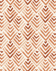 Olive Fret Terracotta geometric fret wallpaper in terracotta and sand