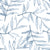 Pale Foliage Delft willow leaf wallpaper in delft blue and white
