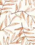 Pale Foliage Terracotta willow leaf wallpaper in terracotta and sand