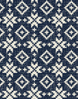 Pale Kilim Midnight kilim wallpaper in midnight and ivory