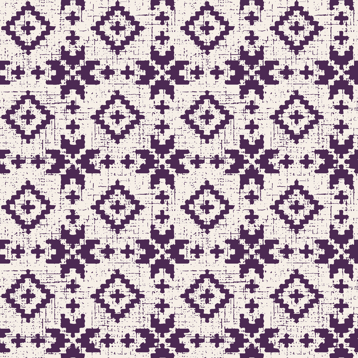 Pale Kilim Plum kilim wallpaper in plum and pearl