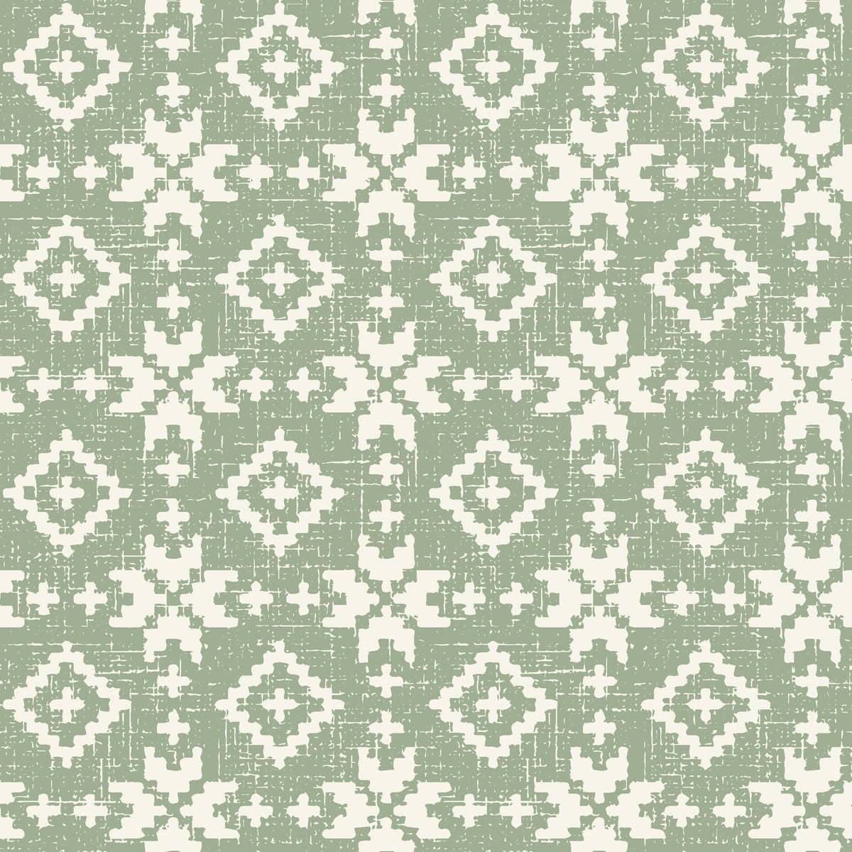 Pale Kilim Sage kilim wallpaper in sage and cream