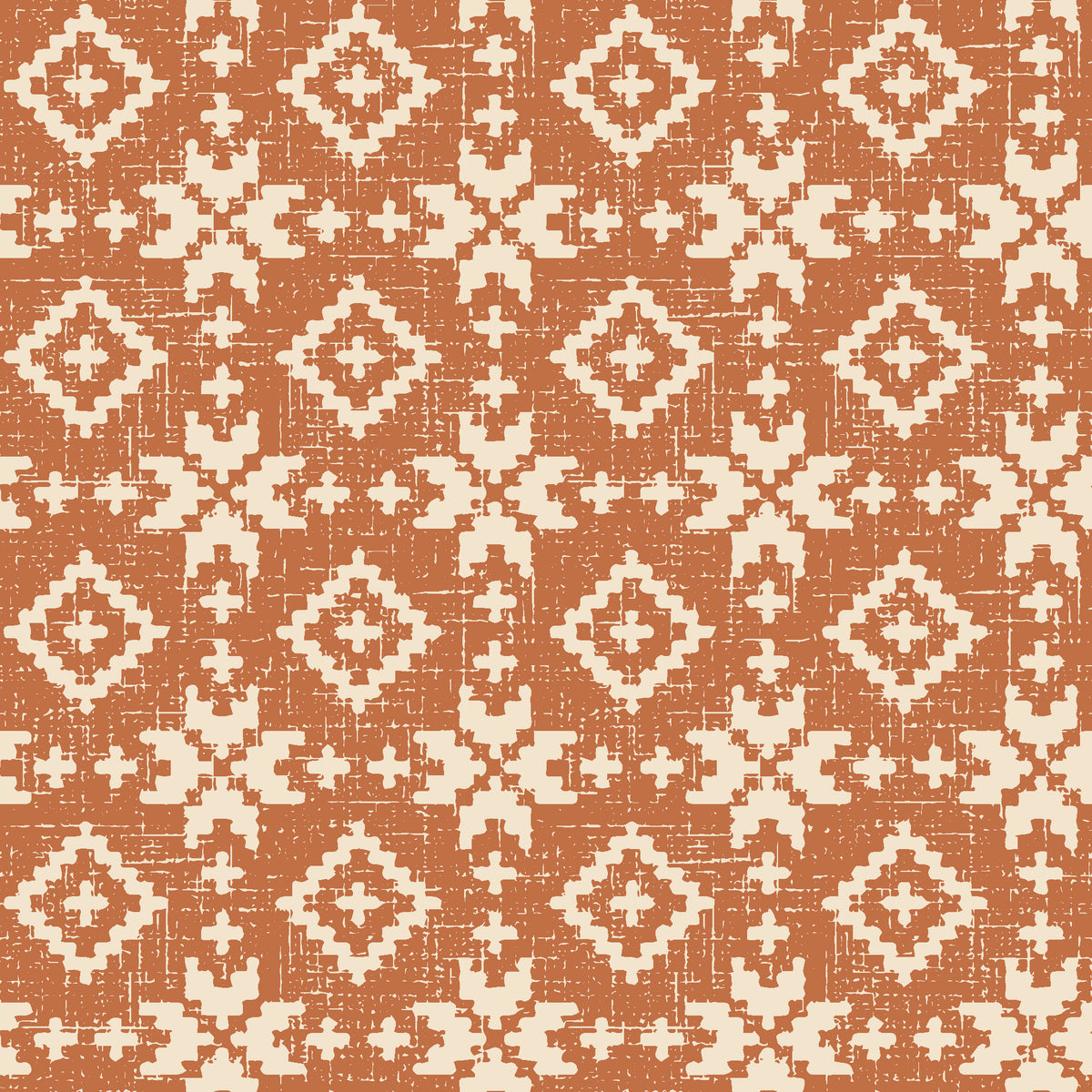 Pale Kilim Terracotta kilim wallpaper in terracotta and cream