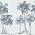 Palm Shade Slate palm grove wallpaper in slate and mist