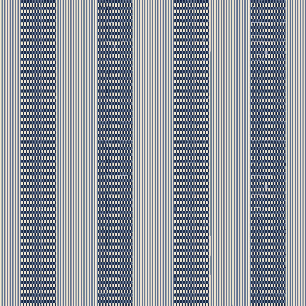 Parlor Stripe Midnight geometric stripe wallpaper in midnight and ivory