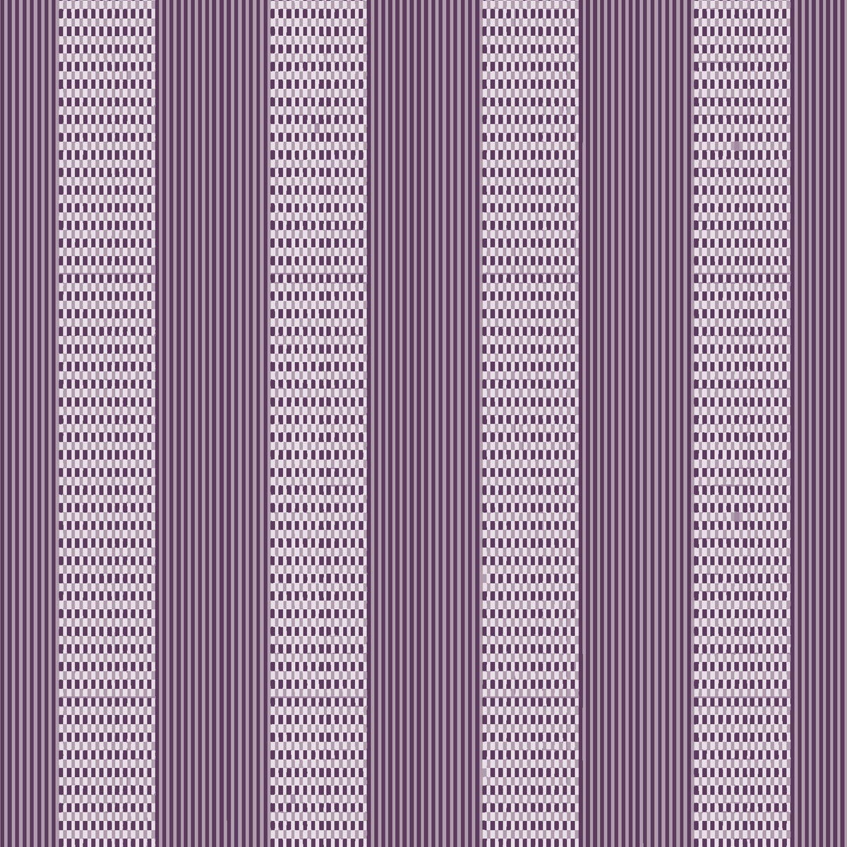 Parlor Stripe Plum geometric stripe wallpaper in plum and pearl