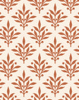 Pastel Bouquet Parade Terracotta botanical damask wallpaper in terracotta and sand