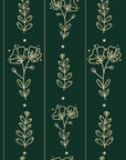 Petal & Thread Emerald botanical stem wallpaper in emerald and champagne