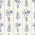 Petal & Thread Indigo botanical stem wallpaper in indigo and ivory