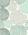 Petal Cascade Emerald spiral rosette wallpaper in emerald and ivory