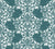 Petal Symphony Teal baroque damask wallpaper in teal and white