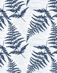 Pewter Fern Navy fern wallpaper in navy and fog