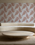 Pewter Fern Terracotta fern wallpaper in an elegant living room
