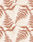 Pewter Fern Terracotta fern wallpaper in terracotta and bone