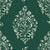 Porcelain Bouquet Emerald damask wallpaper in emerald and ivory