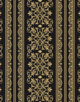 Porcelain Filigree Noir filigree damask wallpaper in black and champagne