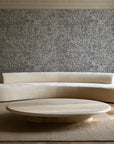 Quiet Camo Greige abstract wallpaper in an elegant living room