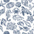 Quiet Reef Navy sea life wallpaper in navy and white