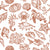 Quiet Reef Terracotta sea life wallpaper in terracotta and white