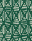 Reed & Smoke Emerald geometric wallpaper in emerald and champagne
