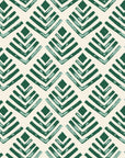 Rising Arrow Emerald geometric wallpaper in emerald and cream