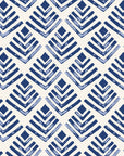 Rising Arrow Indigo geometric wallpaper in indigo and linen