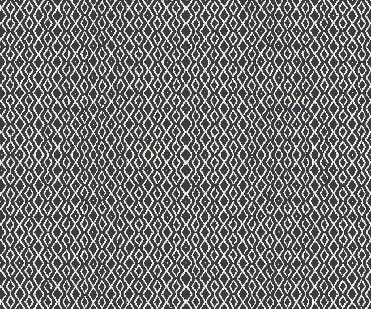 Sage Trellis Charcoal geometric wallpaper in charcoal and ivory