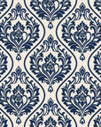 Secret Arbor Midnight damask wallpaper in linen and midnight