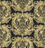 Serene Blossom Noir damask wallpaper in black and gold