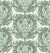 Serene Blossom Sage damask wallpaper in sage and cream