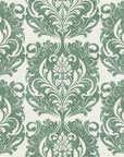 Serene Blossom Sage damask wallpaper in sage and cream