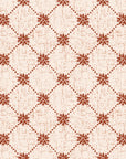 Shadow Garden Terracotta lattice floral wallpaper in terracotta and sand