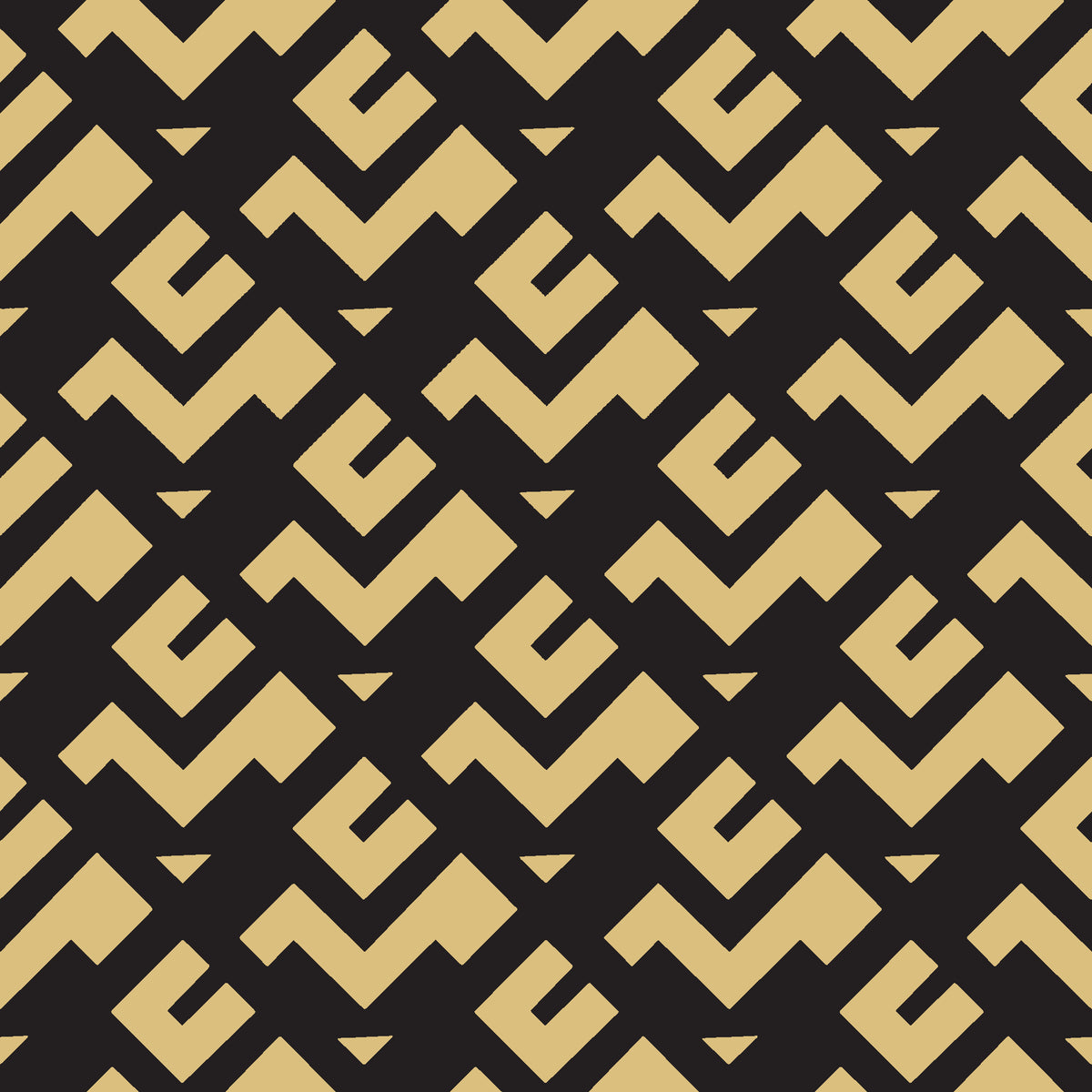 Signal & Edge Noir geometric wallpaper in black and gold