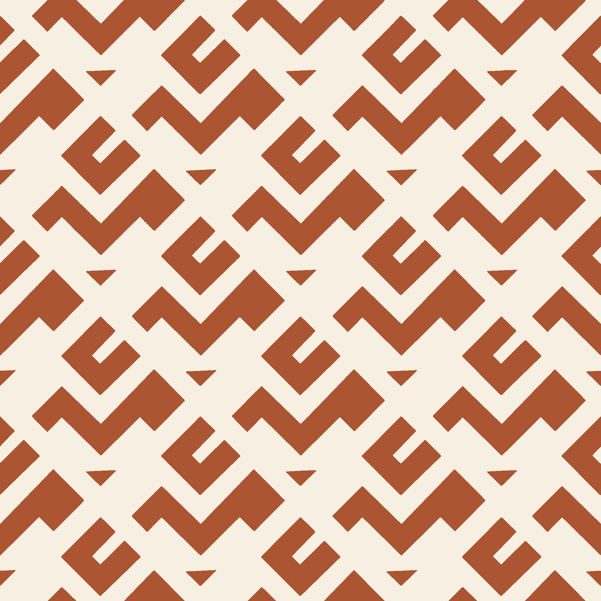 Signal & Edge Terracotta geometric wallpaper in terracotta and ivory