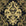 Silent Bouquet Noir damask wallpaper in black and gold